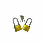 Candado doble 50mm bronce aro largo misma llave  [UM 1u | 12u | 36u]