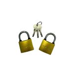 Candado doble 38mm bronce misma llave Zelta [UM 4u | 12u | 20u]