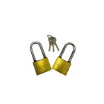 Candado doble 50mm bronce aro largo misma llave [UM 4u | 12u | 36u]