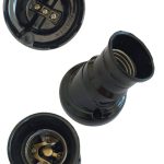 Portalamparas receptaculo curvo 3 piezas negro [UM 10u | 100u]