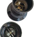 Portalamparas receptaculo recto 3 piezas negro [UM 10u | 100u]