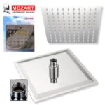 Flor ducha /lluvia 4" 100x100 cuadrada acero inoxidable  [UM 1u | 100u]
