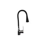 Monocomando Seul pico giratorio flex cromada negra  [UM 1u | 20u]
