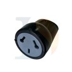 Ficha hembra eco c/neutro axial negra bi-norma [UM 25u | 300u]