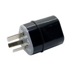 Ficha macho c/neu salida longitudinal negra [UM 10u | 200u]
