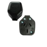 Ficha hembra c/neutro s/90º negra  [UM 1u | 100u]