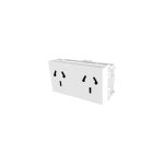 Modulo doble toma binorma apaisado blanco Platinum [UM 10u | 180u]