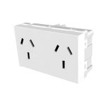 Modulo doble toma normalizado apaisado blanco Platinum [UM 10u | 180u]