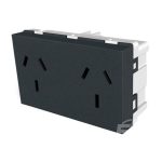 Modulo doble toma binorma apaisado negro Platinum [UM 10u | 180u]